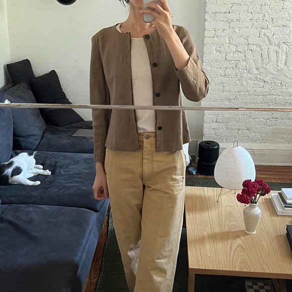 Jurgen Lehl linen jacket in chestnut - Picture 7 of 8